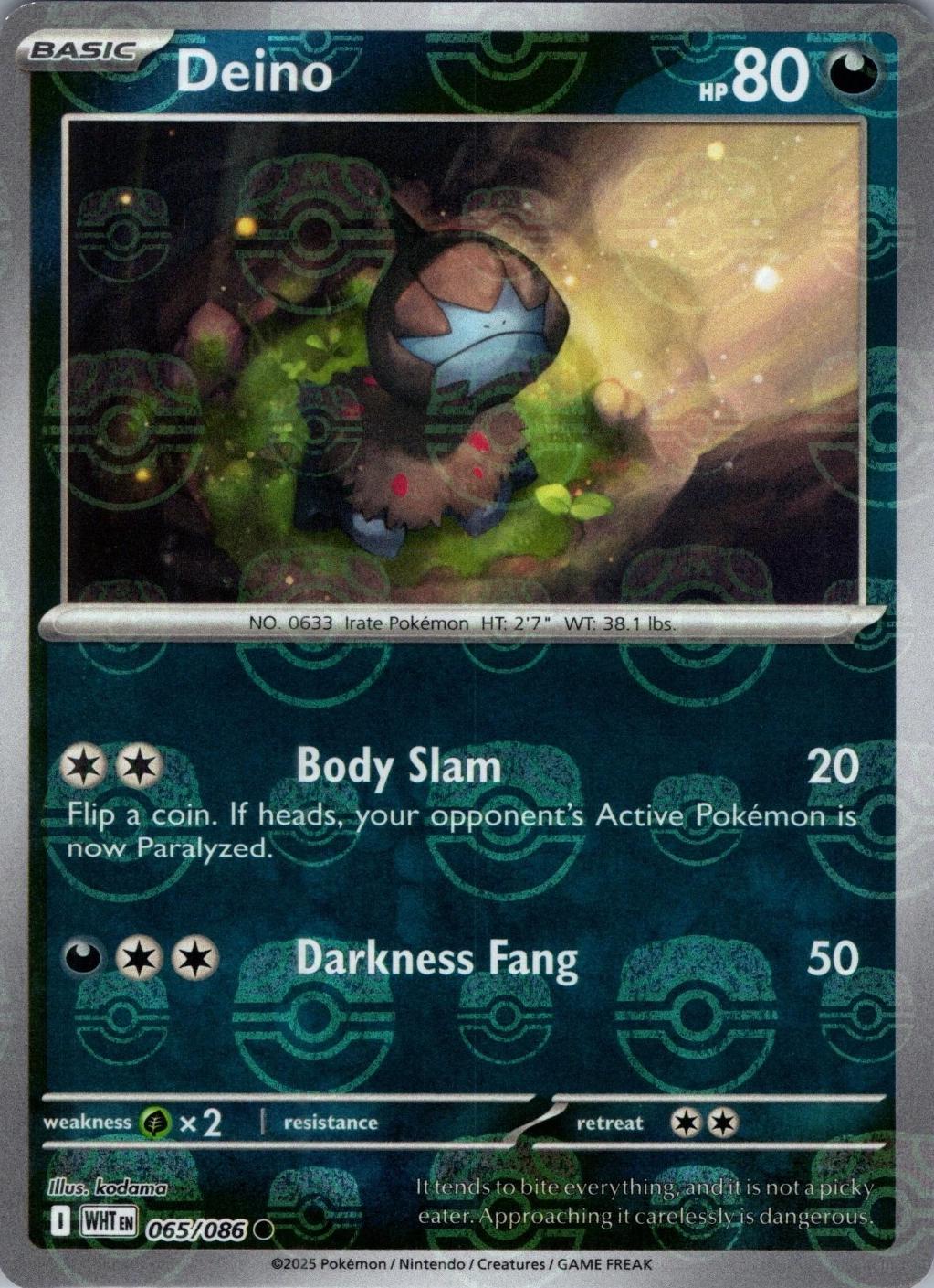 White Flare Deino [Master-Ball] Pokémon card